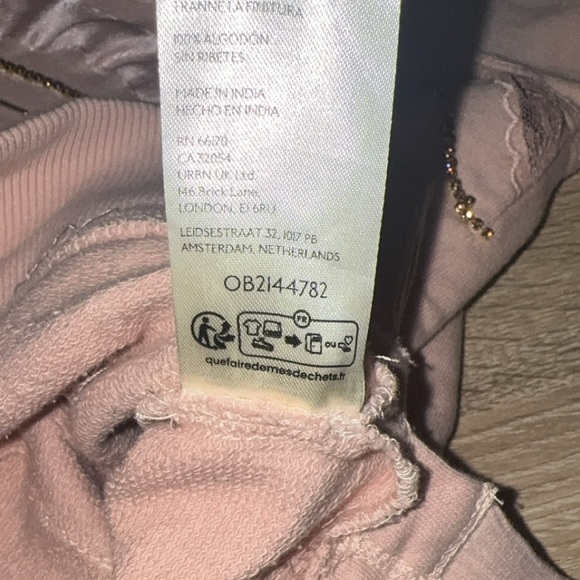 Anthropologie Beaded Bow Dusty Blush Pink Sweater Sweatshirt Small - Picture 13 of 14